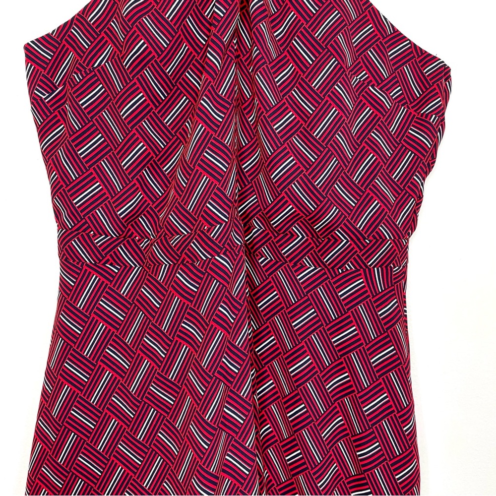 SOLD Banana Republic Wrap Halter Midi Dress Size 6 Basketweave Red - Picture 4 of 11